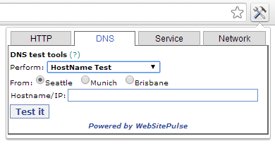 WebSitePulse DNS Test Tool